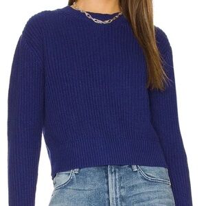 525 America Crop Long Sleeve Blue Sweater Size Medium